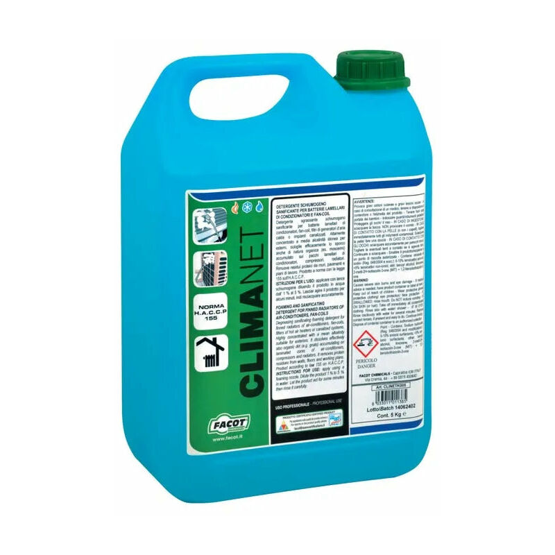 foto del prodotto facot climanet detergente, sgrassante schiumogeno e sanificante da 5 kg articolo clinetk005