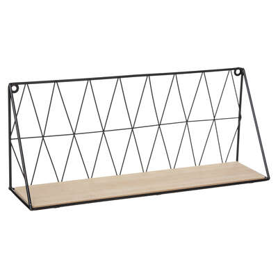 foto del prodotto factory black wire metal wall shelf plaid 48x20cm-organization