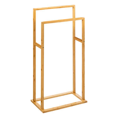 foto del prodotto factory paintings - bamboo kinsasa standing towel rack - dimensions 42x24x81cm