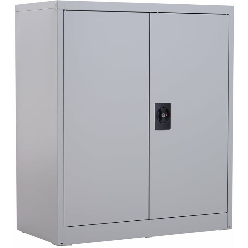 foto del prodotto fadami armadietto portadocumenti con chiusura di sicurezza in acciaio grigio 80x40x92.5 cm