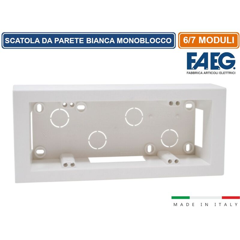 foto del prodotto faeg cassetta modulare da parete monoblocco 6 7 posti bianca ip40 fg10266