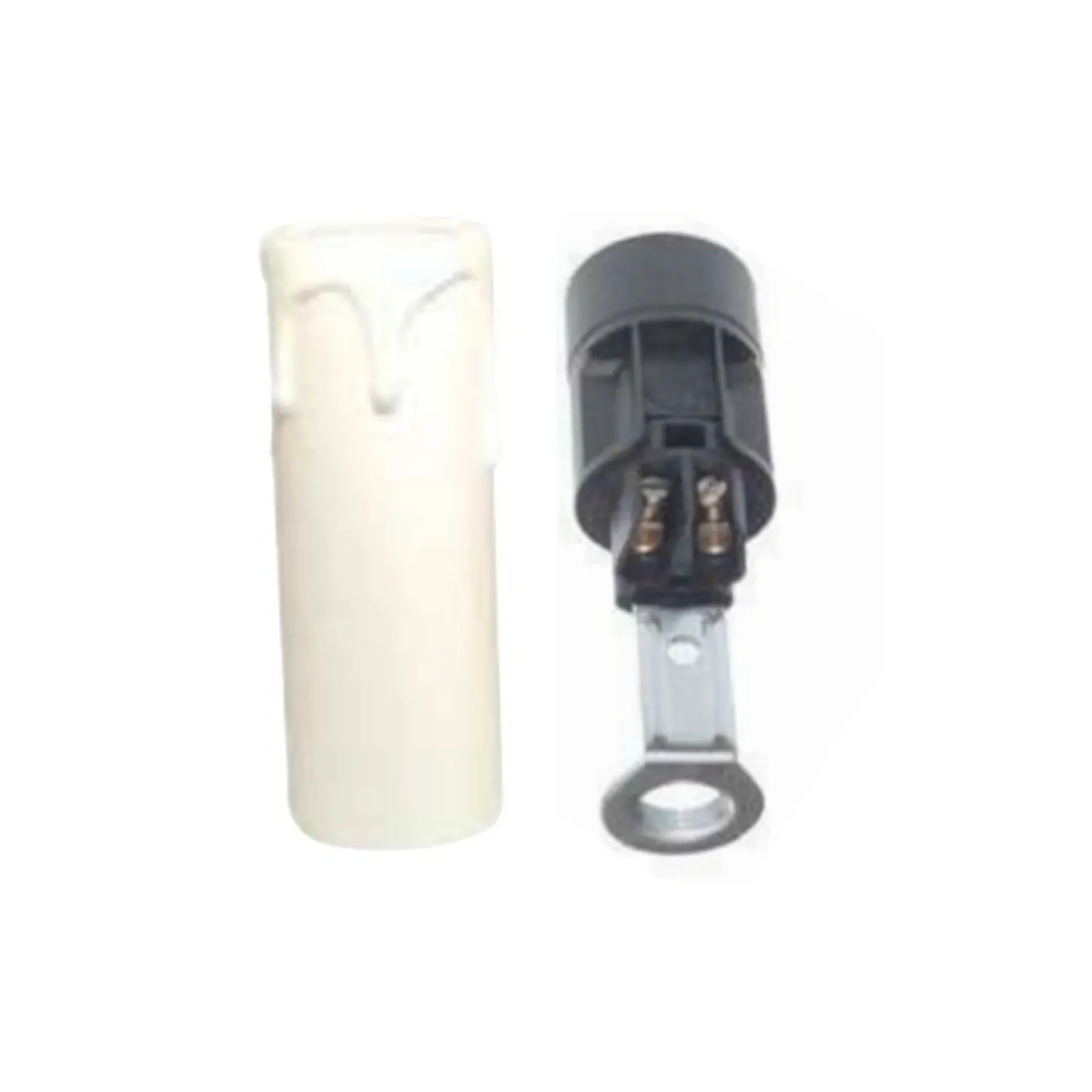 foto del prodotto faeg portalampada finta candela decorativo lampadario antico e14 bianco 65 mm