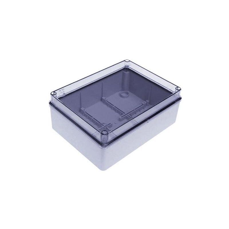 foto del prodotto faeg scatola stagna di derivazione rettangolare con coperchio trasparente con viti in metallo 150x110x70mm con pareti lisce ip56 fg13525