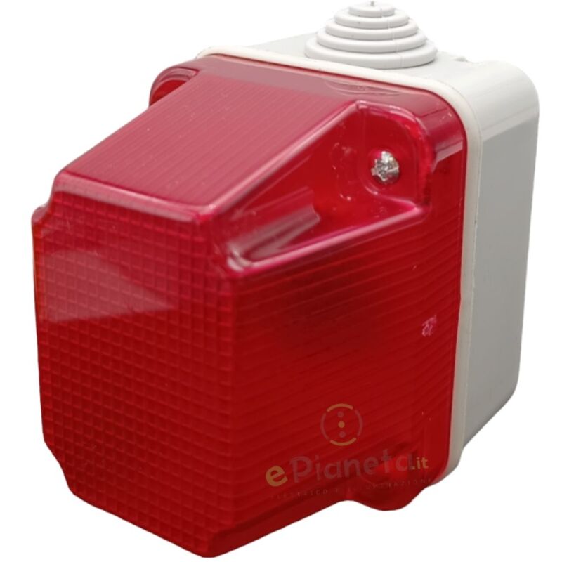 foto del prodotto faeg segnalatori luminosi luce spia rosso giallo verde segnalazioni stagna ip55 per esterno attacco e14 di sicurezza rosso