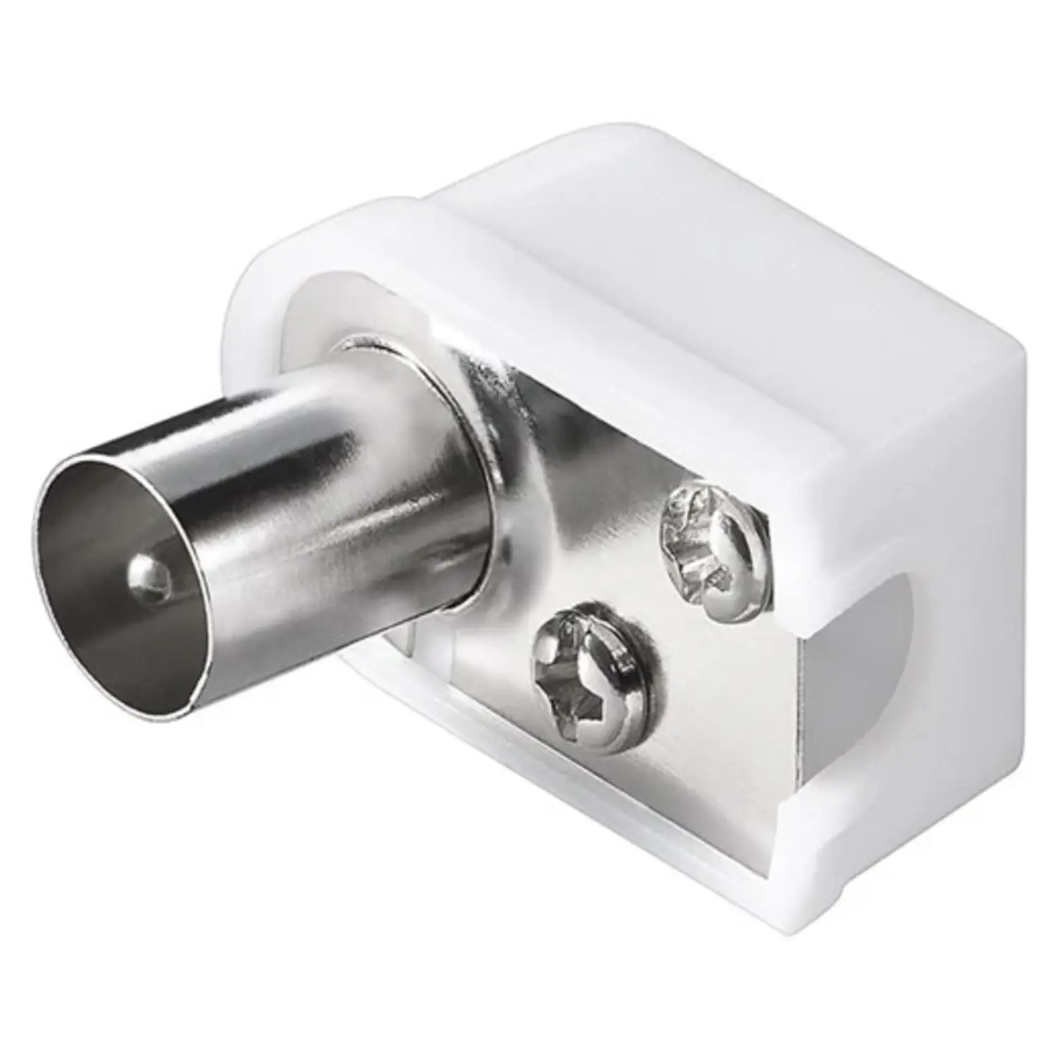 foto del prodotto faeg spinotto tv 9,5mm per cavo coassiale antenna piatto a pipa bianco maschio