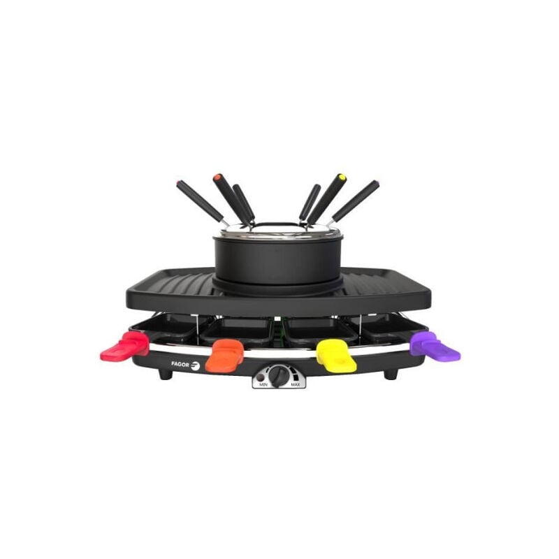 foto del prodotto fagor fg816 tergicristallo combinato 3 in 1 fonduta grill 1100 w capacit 1,5 l 8 poelon 6 plettri per fonduta