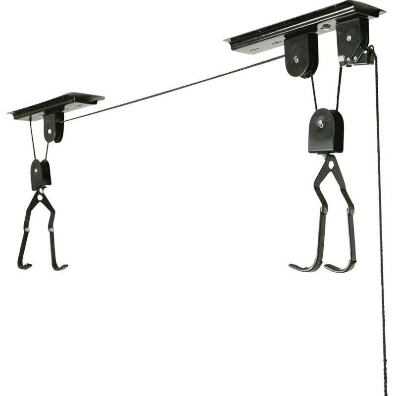 foto del prodotto fahrrad 50386 sollevatore a soffitto numero posti parcheggio 1 nero fischer
