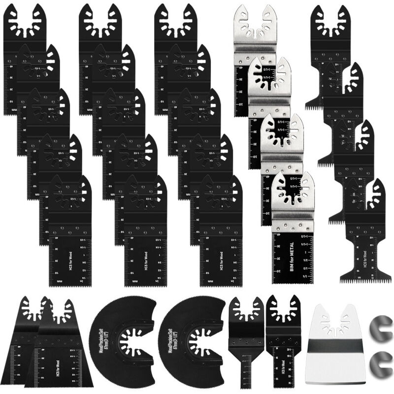 foto del prodotto fai da te 31 pezzi mix lame per sega oscillanti set lame per sega per la lavorazione del legno kit lame per sega multiuso in metallo per la