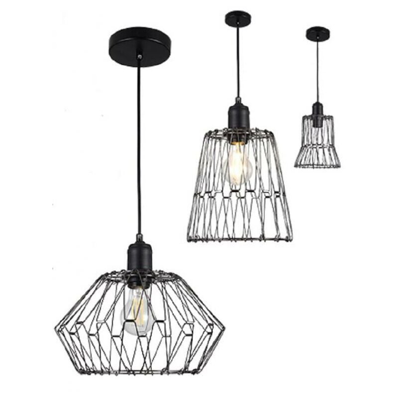foto del prodotto fai pendel nero completo di gabbia trasformabile 1 x e27 3910 ne