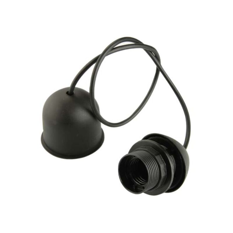 foto del prodotto fai pendente cavo 80cm attacco e27 con portalampada nero 3011 n