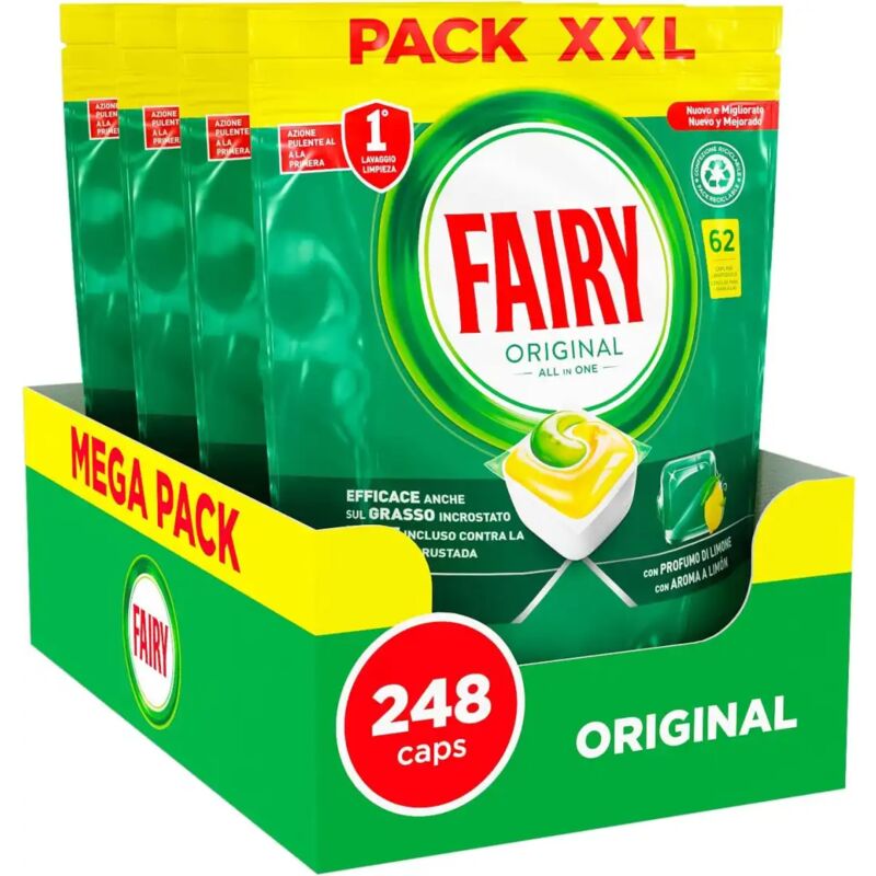 foto del prodotto fairy original pastiglie lavastoviglie 248 capsule per pulizia profonda