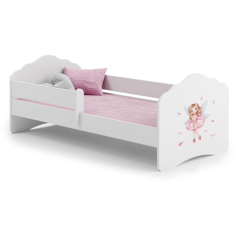 foto del prodotto fala lettino per bambini 140x70 con ringhiera ragazza con le ali