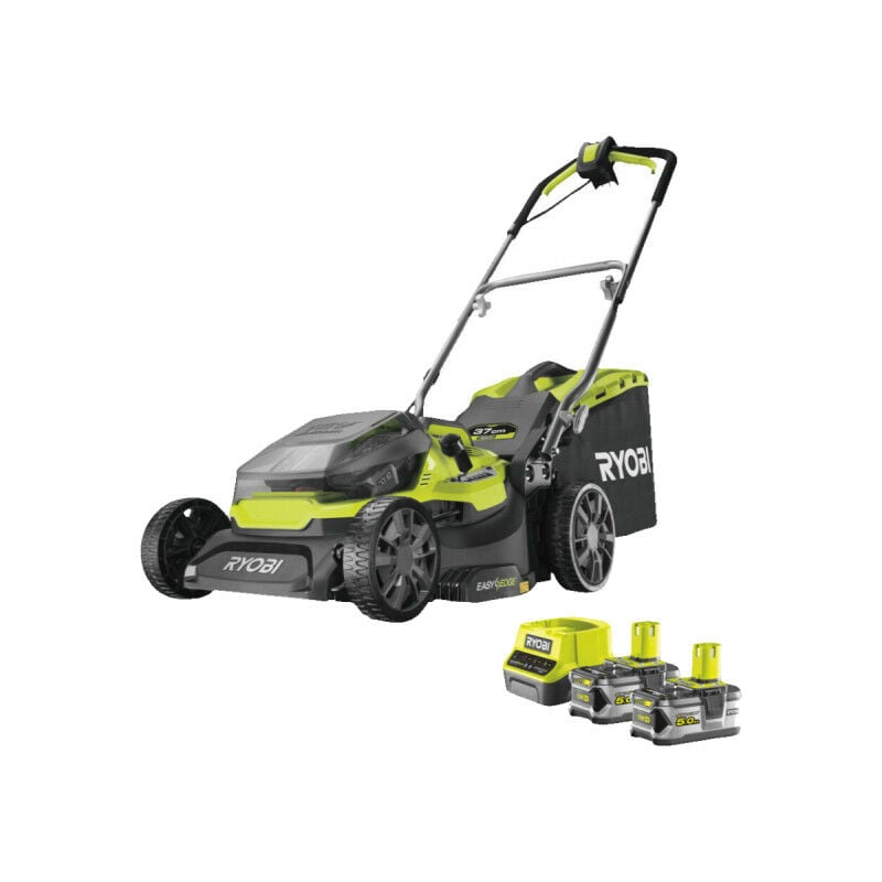 foto del prodotto falciatrice ibrida ryobi 18v lithiumplus taglio 37cm 2 batterie 5.0 ah 1 caricatore veloce ry18lmh37a 250