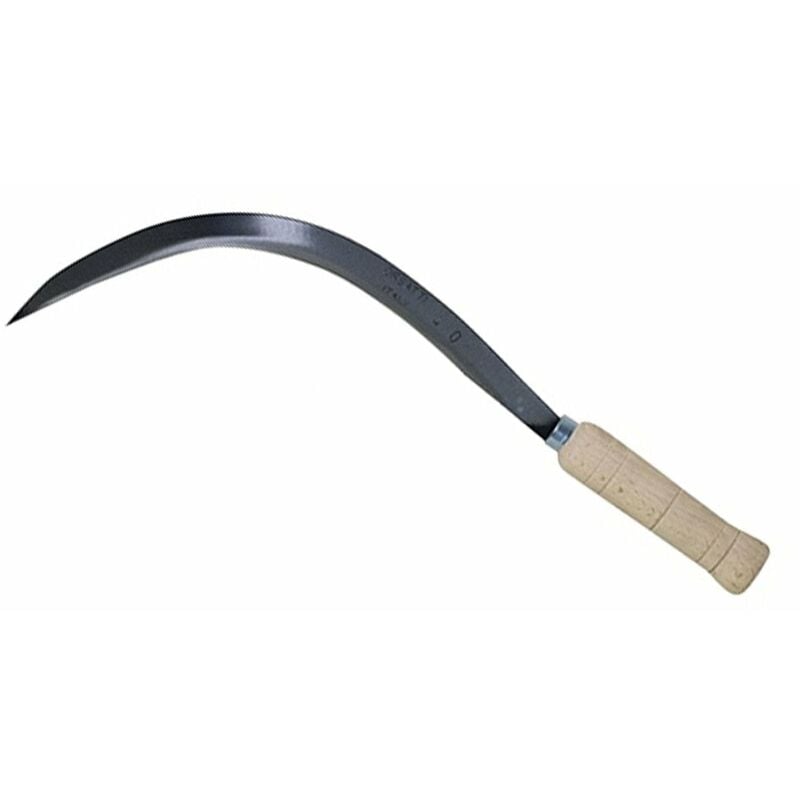 foto del prodotto falciola dentata per cereali sorrento in acciaio forgiato a mano made in italy n.7 25 cm x 2.2 cm