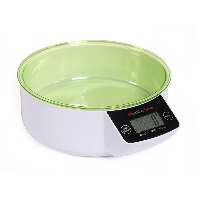 foto del prodotto family bilancia cucina digitale con ciotola 5kg, allegra wv, bilancia da cucina con display lcd e sensore ad alta precisione, colore verde e bianco