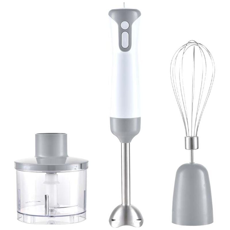 foto del prodotto family frullatore a immersione mixxxo trio, piede in acciaio removibile, minipimer immersione a 2 velocit , lame in acciaio, tritatutto da 500ml,