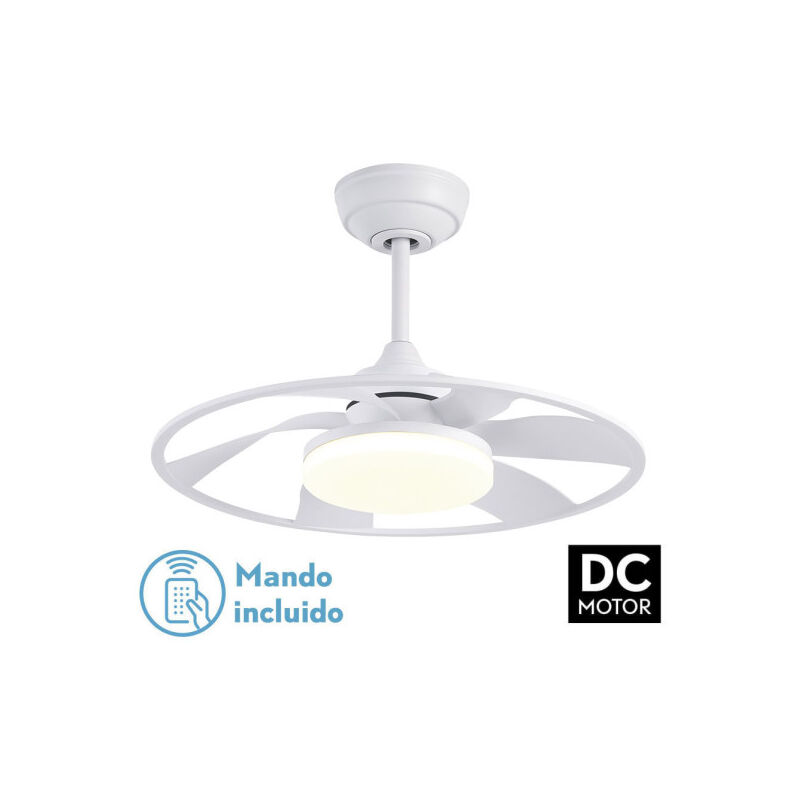 foto del prodotto fan dc celsius 26w white 6 blades 55d 2950lm 3000 4000 6500k 6vel. telecomando, memoria e timer fabrilamp