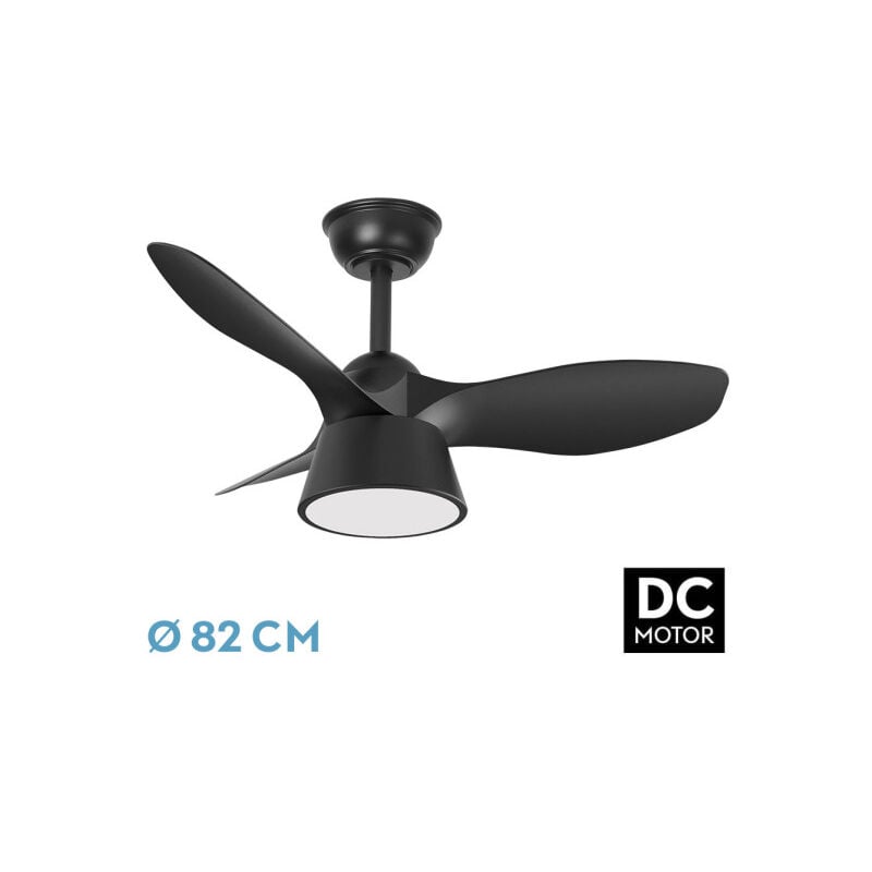 foto del prodotto fan dc fan black con threebladescon 6 velocit regolabili 3 temperature delight selectable remote control included