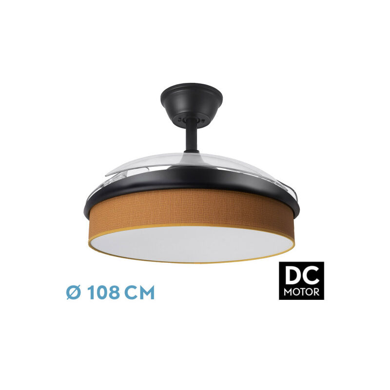 foto del prodotto fan dc fashion fan black con three abs folding blades e orange diffuser 6 velocit regolabili 3 temperature oflight con timer e telecomando inclusi