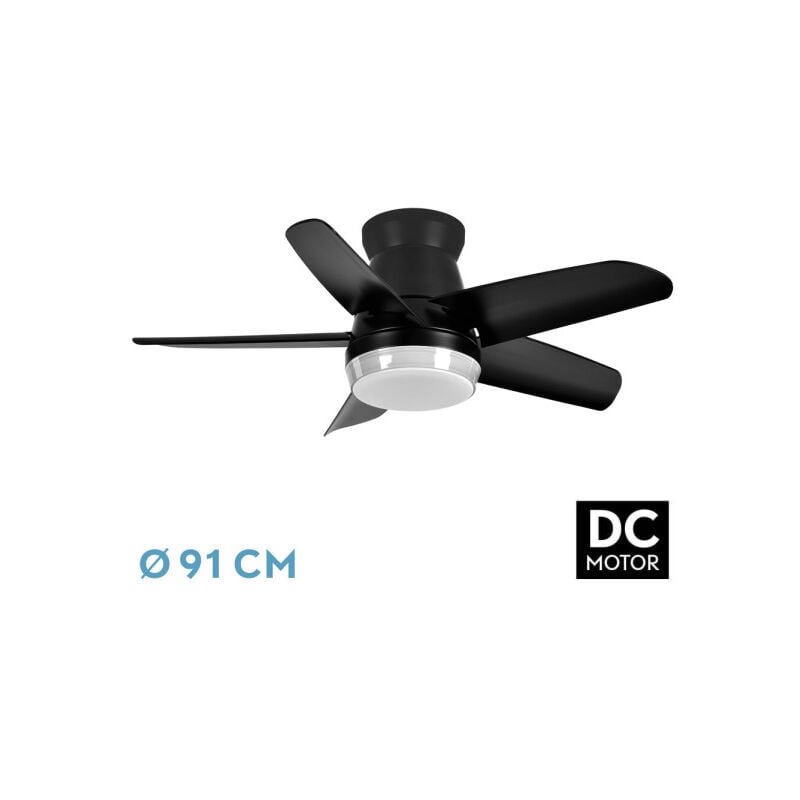 foto del prodotto fan dc neutron fan colore nero con cinque pale con 6 velocit regolabili con 3 temperature light telecomando incluso