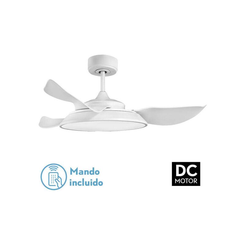foto del prodotto fan dc sierra 40w white 3 blades 107d 4400lm 6vel 3000 4000 6500k remote, memory, timer. fabrilamp