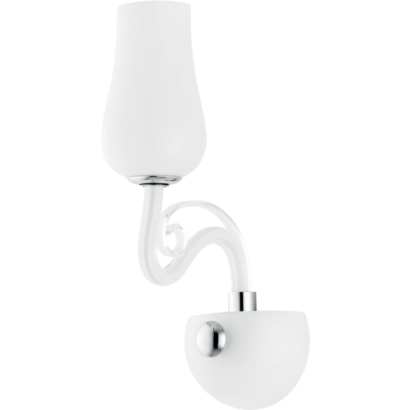 foto del prodotto fan europe applique angel in vetro bianco con dettagli cromati e trasparenti 