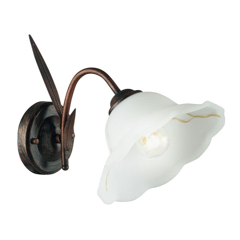 foto del prodotto fan europe applique byron in metallo effetto ruggine con diffusore in vetro 