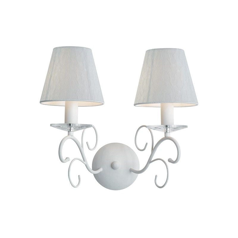 foto del prodotto fan europe applique perla in metallo bianco e cristallo con due punti luce 