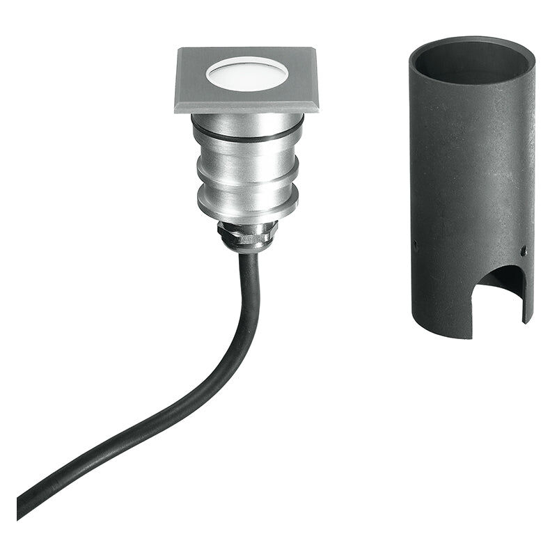 foto del prodotto fan europe - calpestabile led da esterno impact 24v quadrato nichel 3w 4000k (luce naturale)'