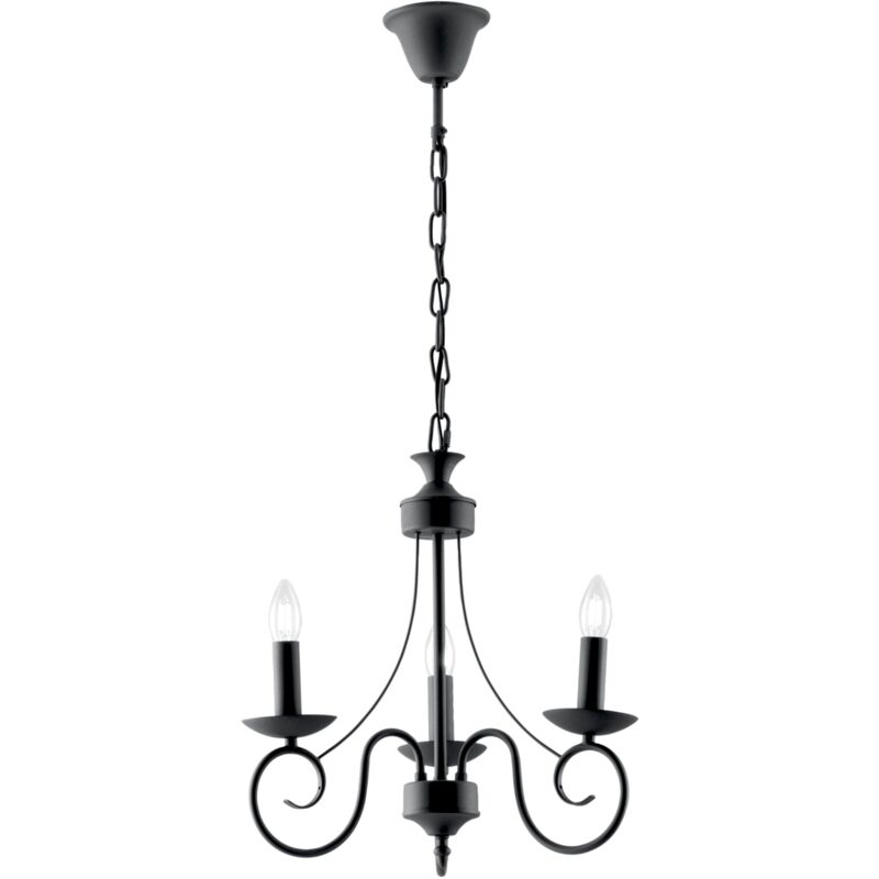 foto del prodotto fan europe lampadario a sospensione beatrice in metallo antracite a tre luci 