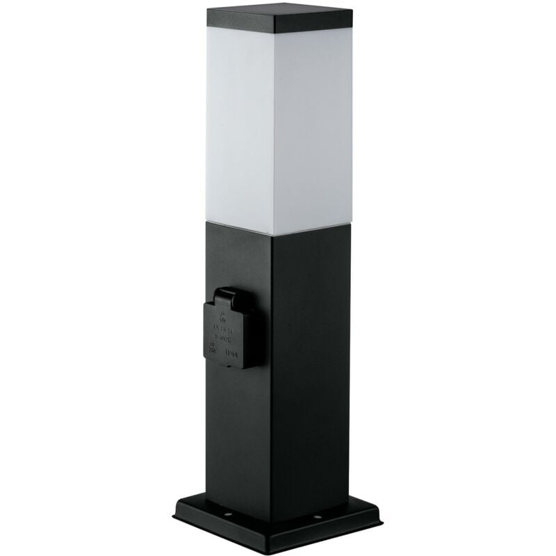 foto del prodotto fan europe paletto da esterno station in acciaio antracite con presa 60w ip44 45 cm. 