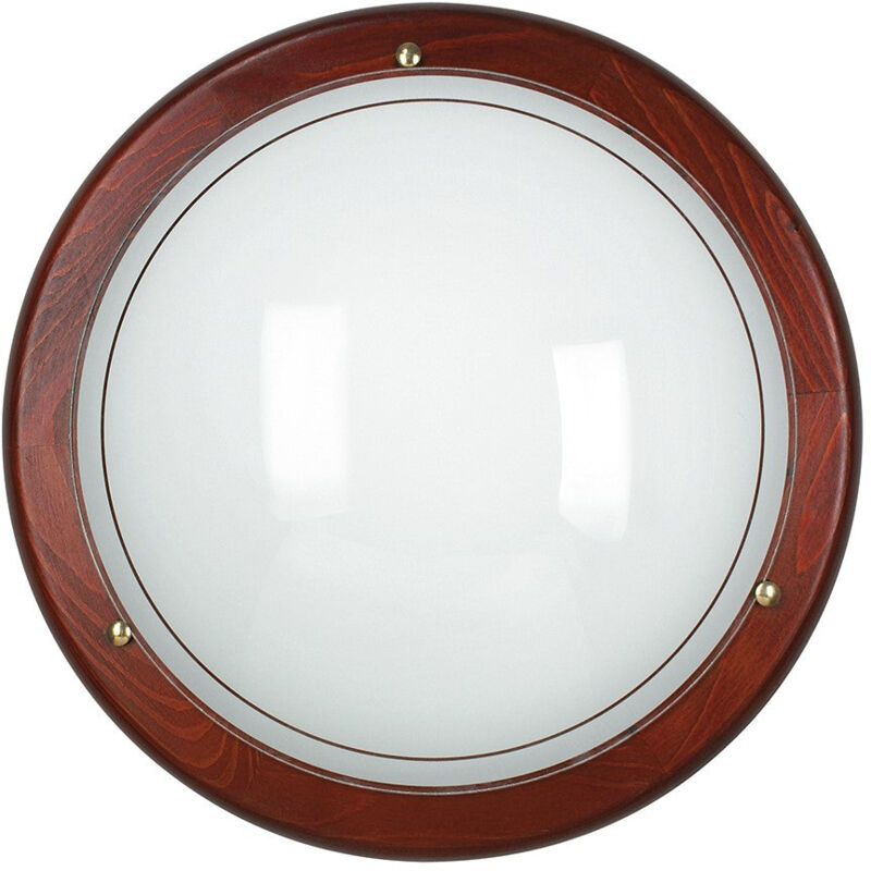 foto del prodotto fan europe plafoniera 1010 in vetro con cornice in legno 40 cm. 