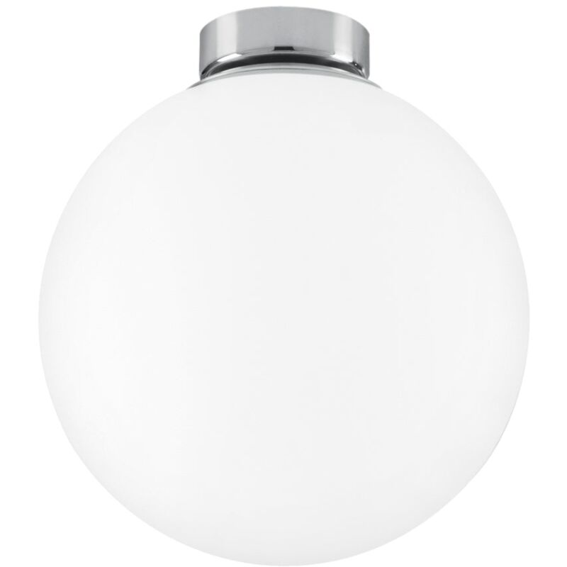 foto del prodotto fan europe plafoniera city in metallo cromato con diffusore in vetro bianco 20 cm. 
