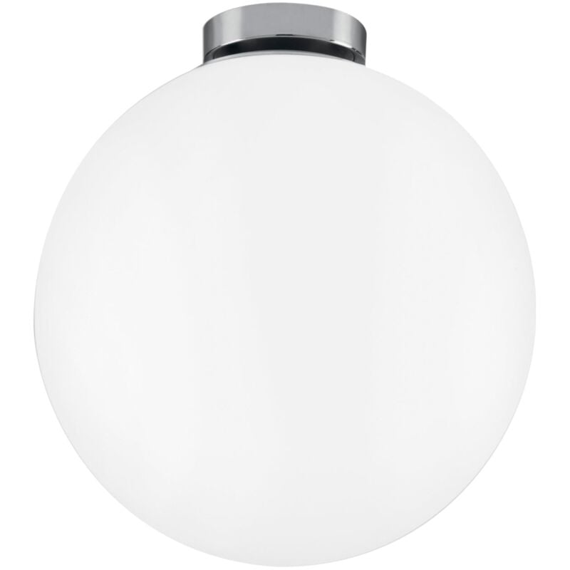 foto del prodotto fan europe plafoniera city in metallo cromato con diffusore in vetro bianco 30 cm. 