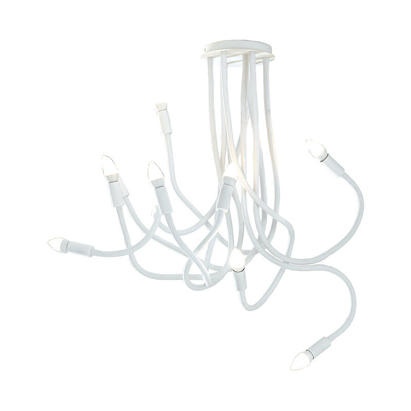 foto del prodotto fan europe plafoniera lover in metallo bianco con nove bracci flessibile 