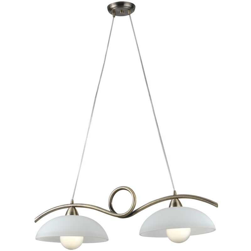 foto del prodotto fan europe sospensione biliardo halley in metallo bronzo con diffusori in vetro 