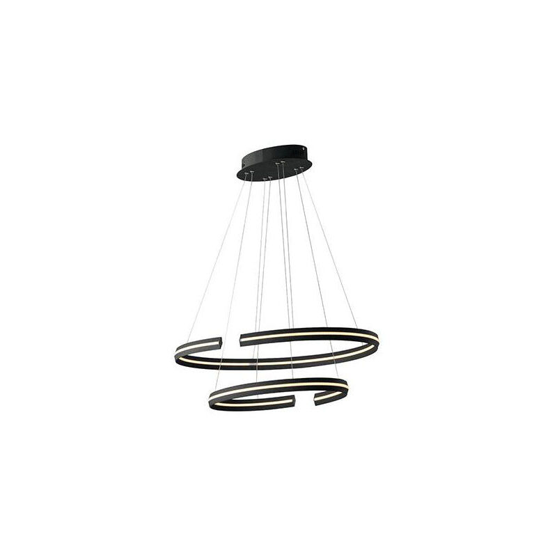 foto del prodotto fan europe sospensione led clarke in alluminio nero 60w 3000k luce calda 