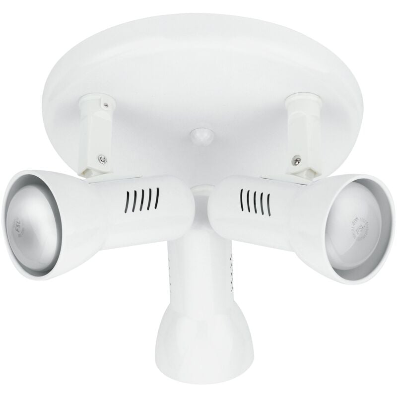 foto del prodotto fan europe spot plafoniera carrera in metallo bianco con tre diffusori orientabili 