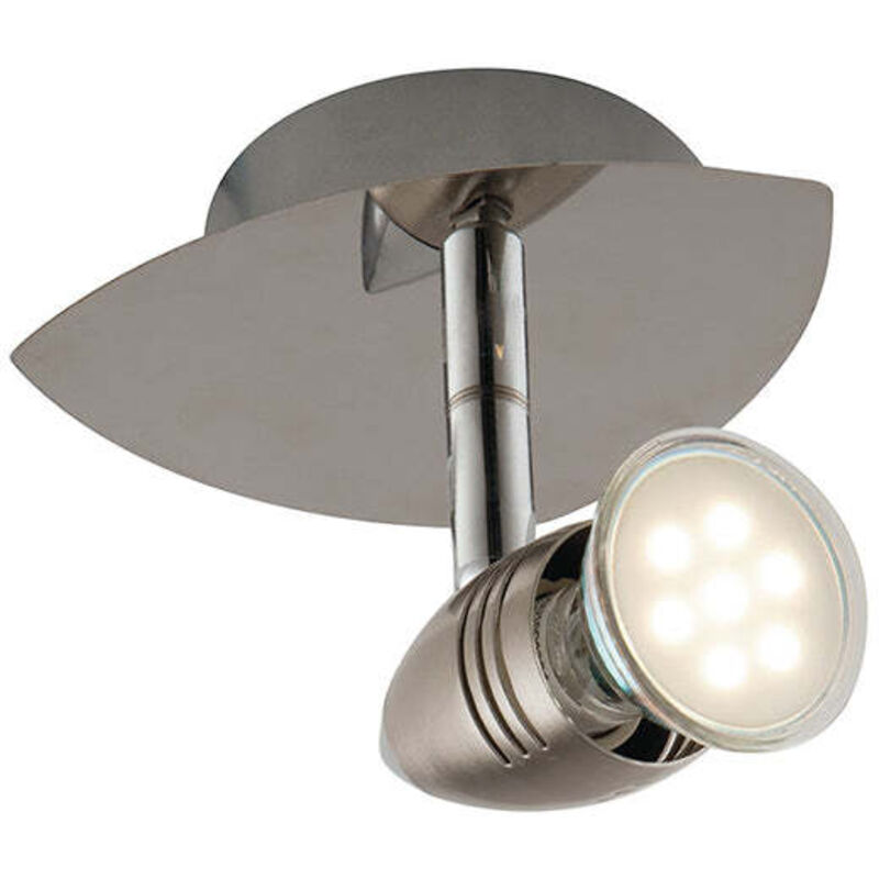foto del prodotto fan europe spot sunny in metallo nichel con punto luce orientabile e lampadina inclusa 