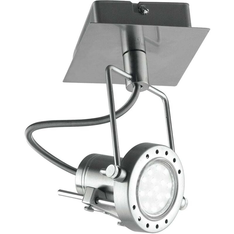 foto del prodotto fan europe spot techno in metallo nichel con una lampadina inclusa 