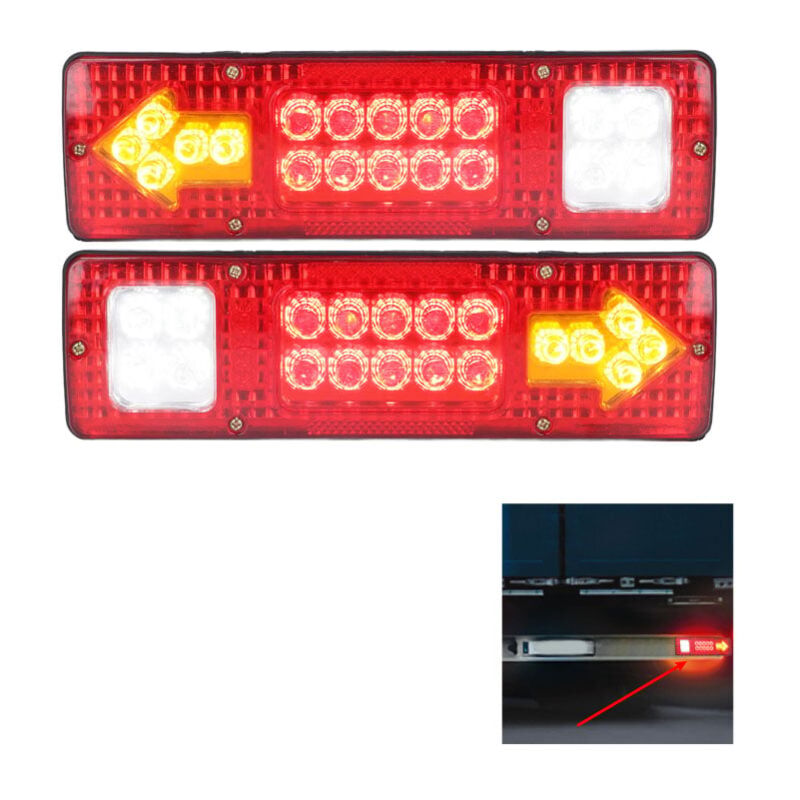 foto del prodotto fanale posteriore a led ej.life 2x, 19 led, 12 v, per camion, roulotte, furgoni, rimorchi per barche