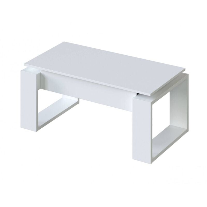 foto del prodotto fanmuebles tavolino da caff sollevabile melaminico bianco l 105 x p 55 x h 45 cm nova