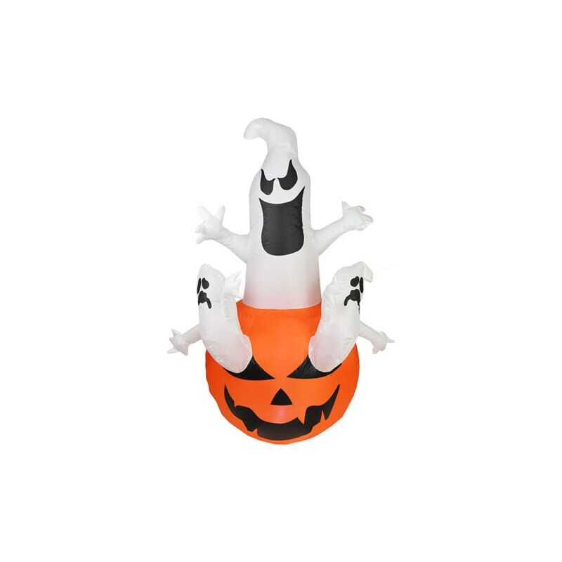 foto del prodotto fantôme de citrouille décoratif gonflable d'halloween, décoration gonflable avec lumières de jardin led, fantôme, citrouille, adapté à la maison de pelouse de patio extérieur intérieur