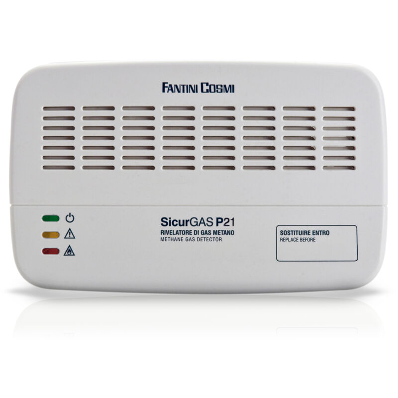 foto del prodotto fantini cosmi rivelatore fughe gas metano e gpl per ambienti civili, sensore catalitico, con pre allarme led