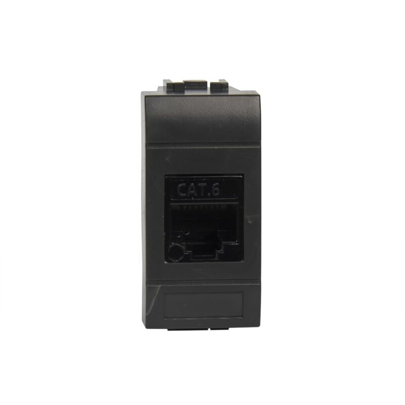 foto del prodotto fanton 23713 32 presa dati rj45 utp 180 cat.6 crimpaggio senza utensile con adattatore per placche e supporti bticino living light international