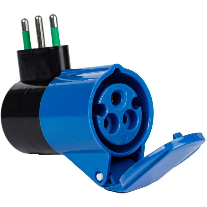 foto del prodotto fanton 78000 e adattatore industriale, spina italiana 2p t 16a, presa 2p t 16a 200 250v 6h ip44