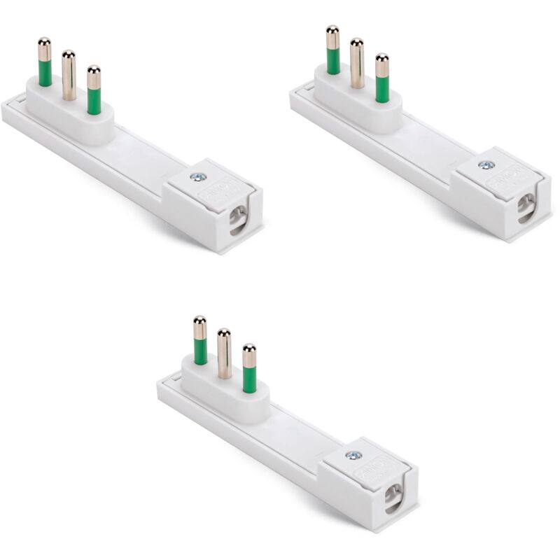 foto del prodotto fanton 80063 b3 set di 3 pz spina salvaspazio italiana grande 2p t 16a mod. clock bianca