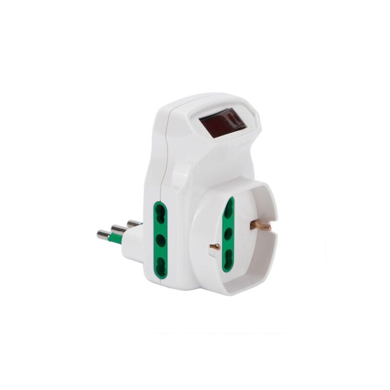 immagine 0 del prodotto fanton 87317 adattatore triplo da spina piccola 10a a 2 prese bipasso 16a 1 presa bipasso schuko con interruttore