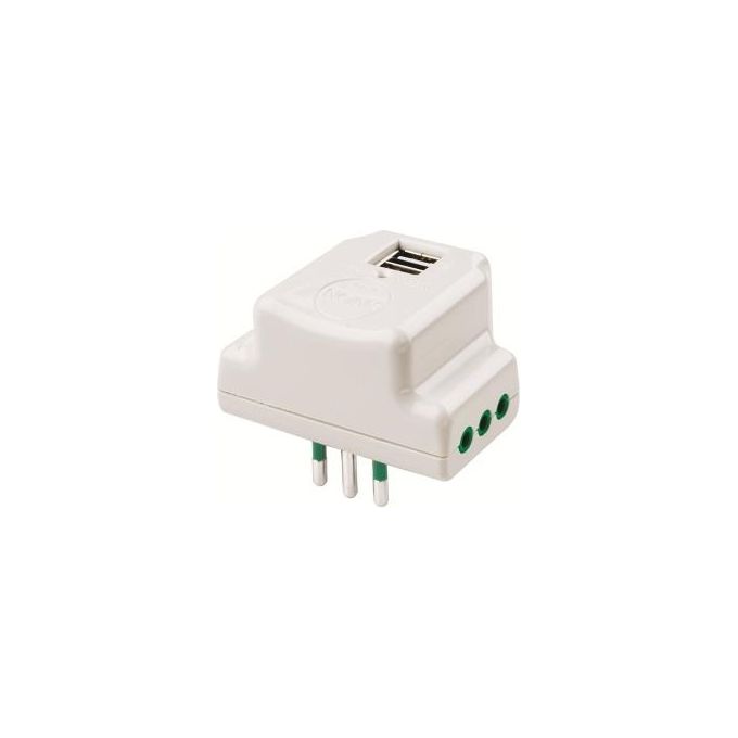 foto del prodotto fanton 87800 adattatore triplo 3 prese italiane 2 usb, bianco