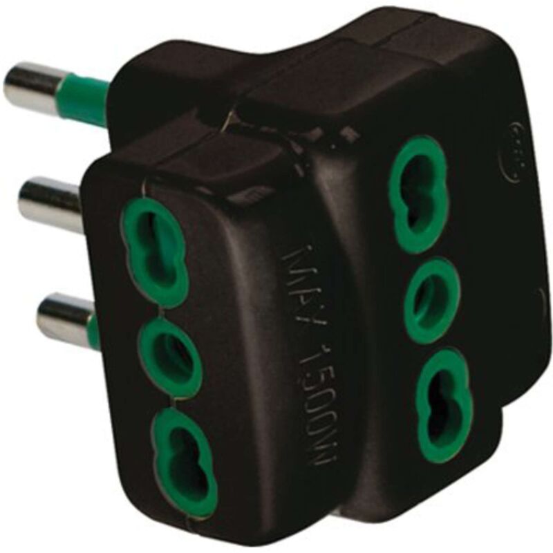foto del prodotto fanton adattatore triplo 16a 16a garanti nero 2p t 10 pezzi